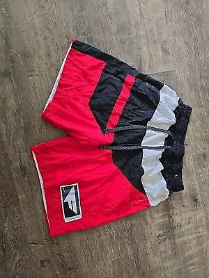 Vtg Nike Air Flight Series Black White Red Retro Lightweight Basketball Shorts L • $35