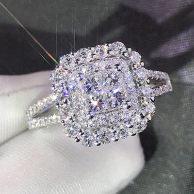 $2.53 • Buy Fashion Cubic Zircon 925 Silver Filled Ring Women Wedding Jewelry Gift Sz 6-10