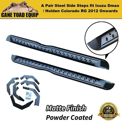 $259.95 • Buy Pair Side Steps Bars Fit Isuzu Dmax/ Holden Colorado RG 2012-2020 Heavy Steel Po