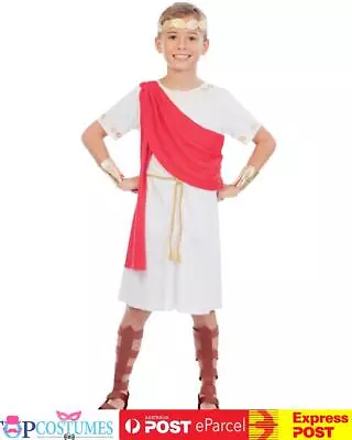 Toga Boy Green Roman Boys Kid Costume Warrior Medieval Book Week Outfit • $35