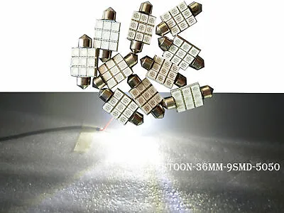 10Pcs Cool White Festoon 36MM 5050 9SMD Car Dome LED Bulbs For Door Light 6000K • $12.39