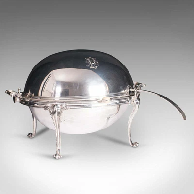 £1495 • Buy Antique Rollover Butter Dish, English, Silver Plate, Soup Tureen, Victorian