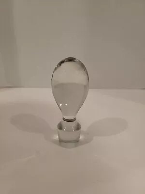 Decanter Top Clear Glass Oval Shape 1 1/8  Base Liquor Bottle Top 4 3/4  Tall • $12