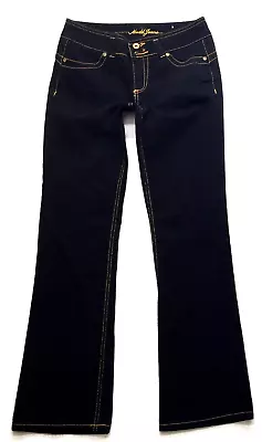 MUDD 28W 30L Slim Fit Boot Stretch Distressed Denim Black Jeans Women Sz 7 M • $15.87