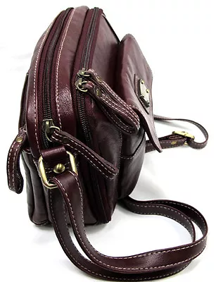 High Quality Genuine Leather Classic Cross Body Multi Pocket Handbag W/Organizer • $29.95