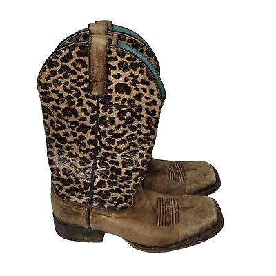 Ariat Boots Womens Sz 11B Circuit Savanna Cowboy Leopard Square Toe Cowgirl  • £33.73