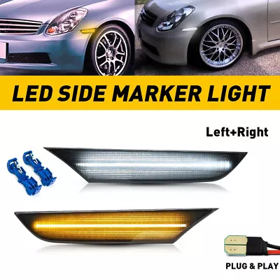LED Side Marker Signal Lights Switchback Lamps 2003-2006 Fit Infiniti G35 Sedan • $30.99