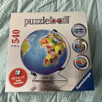 Ravensburger Metallic Puzzleball Globe Puzzle Ball 540 Pieces 22cm 3D Earth  • $14.99