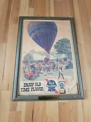 Pabst Beer PBR Balloon Sign Cardboard Sign Picture Old Time Flavor • $55