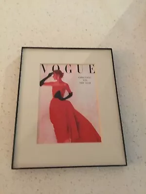 Vintage Framed 8 X 10 Vogue Cover Wall Art Print - Christmas /New Year Red Dress • $9.99