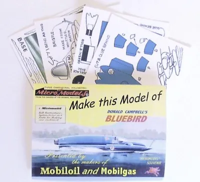 Micromodels DONALD CAMPBELL'S BLUEBIRD PROTOTYPE Micro New Models Card Model Kit • £6.75