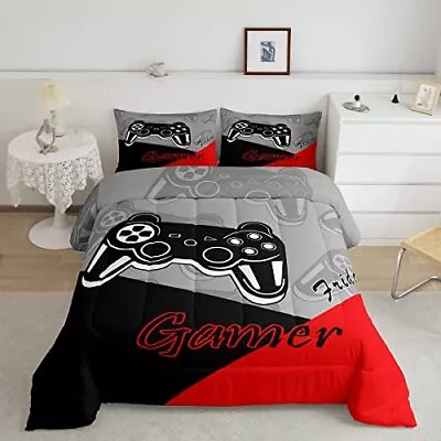 Gamer Comforter Set For Boys Teens Gaming Bedding Set Video Game Contoller Ho... • $56.19