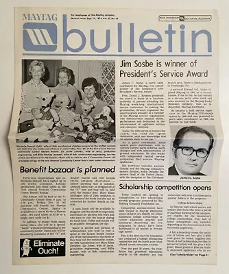 Maytag Bulletin- Employee Newsletter- Newton IA- Sept. 19 1974 • $14.99