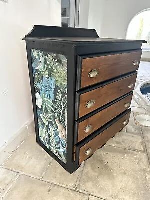 Custom Order Upcycled Chest Of Drawers Restored Wood Wallpaper Feature • £200