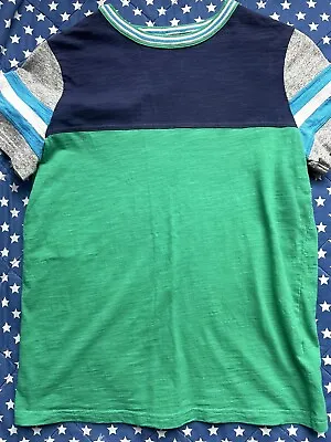 Mini Boden Boys Colourblock Green & Navy Short Sleeved T-Shirt Top 13 - 14 Years • £11.99
