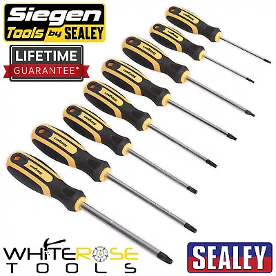 Sealey Screwdriver Trx-Star Torx Drive Set T8-T40 Soft Grip Handle Siegen 8pc • £14.75