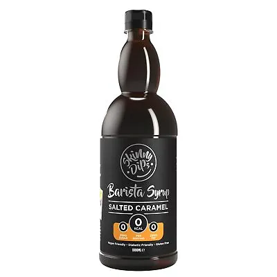 Salted Caramel Coffee Syrup 1L SkinnyDips Barista Dessert Sauce DATED 07/22 • £8.99