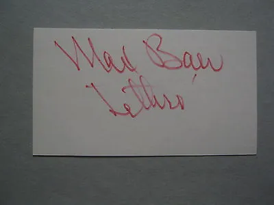 MAX  BAER JR (Jethro Bodine/Beverly Hillbillies)Signed   2 3/4 X 5  Index  Card • $39.99