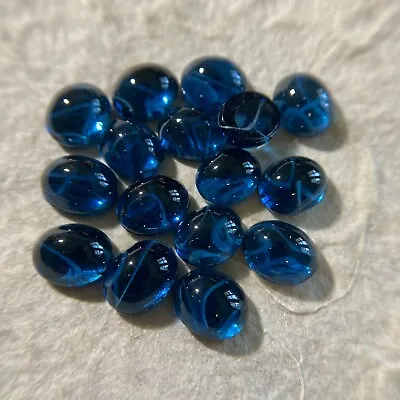 AM1128 Vintage Glass Cabochons 10x8mm Oval Montana  Flawed  Unfoiled (16) • $6.50