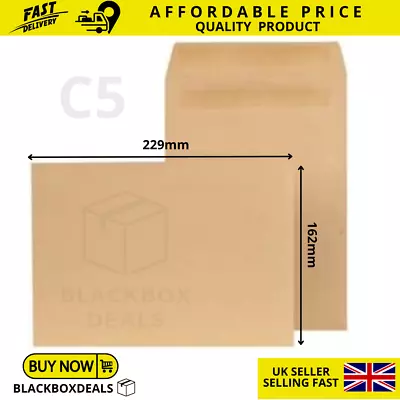 £0.99 • Buy Quality Manila Brown Envelopes Letters Strong Self Seal - A5/C5 Letter Size Fold