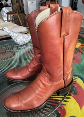 Minty M.L. LEDDY Texas CUSTOM Woman HAND Made COGNAC Roper WESTERN  Boots 6-BUY! • $59.50