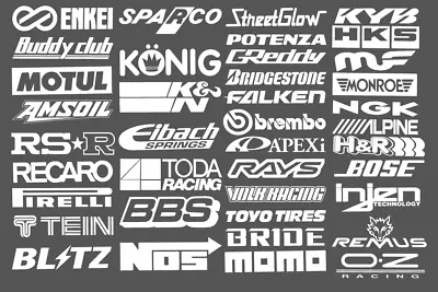 $16.99 • Buy Automotive Sponsor JDM 39 Decals Stickers Pack V1 Car Racing Turbo Drift