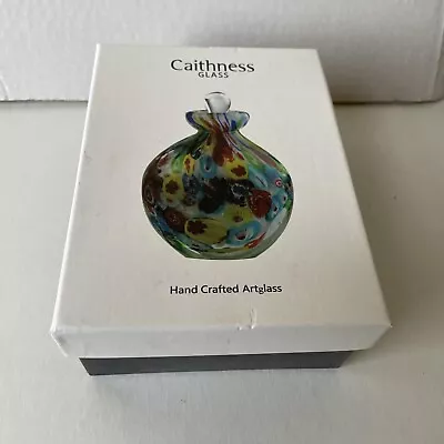 Caithness MILLEFIORI Glass Scent Perfume Bottle Hand Crafted + Stopper Boxed • $56.85