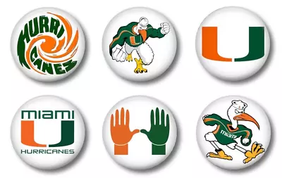 Miami Hurricanes Univ College Team Sport Pin Button Pinbacks Magnets Flat Backs • $5.20