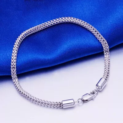 Real Platinum 950 Women Men Bracelet Lucky Wheat Foxtail Chain Lobster Clasp • $657.06