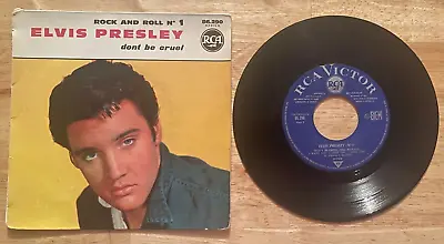 45 7  French Ep Elvis Presley Don't Be Cruel Blue Label #1 • $18.99