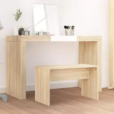 Sonoma Oak Dressing Makeup Table Stool Seat Bench Engineered Wood - 70x35x45 Cm • £24.95