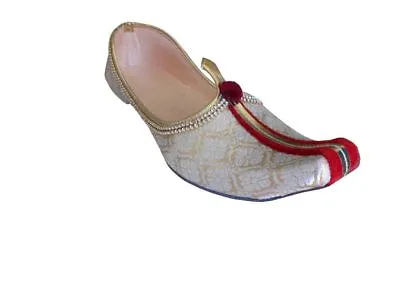 Men Shoes Mojari Wedding Cream Groom Indian Loafers & Slip Ons Jutties US 6-12 • $49.49