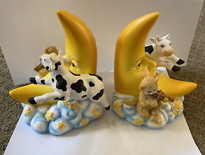 Hey Diddle Diddle Cat Fiddle Cow Jumped Over The Moon Bookends • $26.99