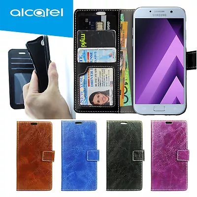Alcatel A3 XL Slim Wallet Flip Credit Card Leather Pouch Pocket Cover NEW • $6.52