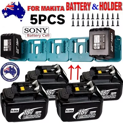 5x For Makita 18V Battery / Wall Mount Holder BL1830 BL1850B BL1860B 9.0AH 6.0AH • $91.95