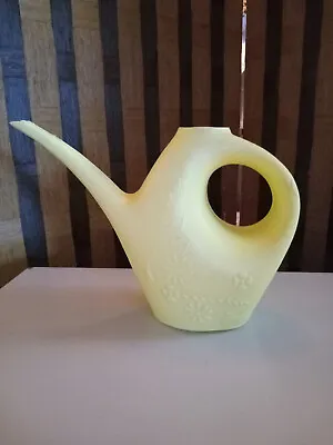 Vintage Yellow Plastic Watering Can 1 Qt. Flower Design • $5.50