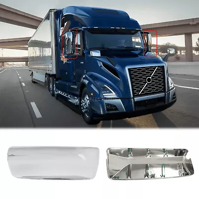 Pair Door Mirror Cover Chrome For 2004-2018 Volvo VNL Trucks Left&Right Side • $69.99