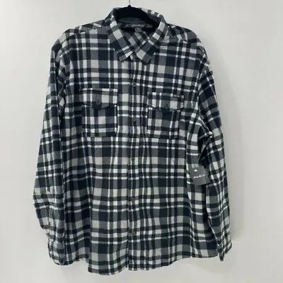 EDDIE Bauer Chutes Microfleece Shirt Long Sleeve Button Up Sz L NWT Storm • $8.80