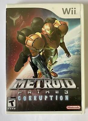 Metroid Prime 3 Corruption Nintendo Wii (2007) TESTED & WORKING! Complete • $16.99