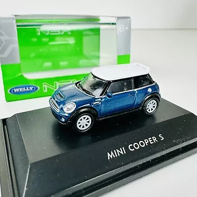 Welly NEX 1:87 HO Gauge Railway Scale Mini Cooper S Diecast Car Model In Blue • £9.95