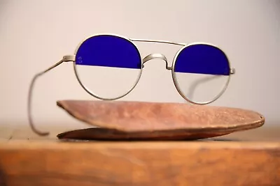 Vintage American Optical Railroad Eyeglasses Sunglasses Spectacles W/ Case Blue • $1942.80