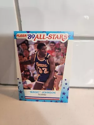 1989-90 Fleer '89 All-Stars Sticker #5 Magic Johnson Los Angeles Lakers HOF • $0.99