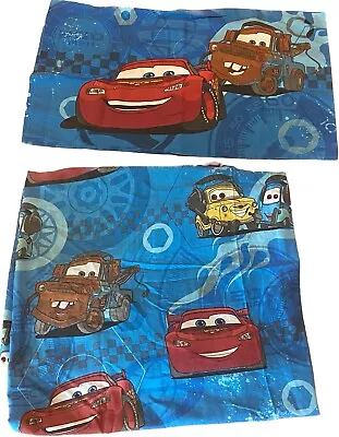 Disney Pixar Cars Pillowcase And Fitted Sheet Lightning McQueen Mater • $24.99