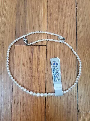 Vintage Deltah Simulated Pearls Single Strand 18  Necklace With Original Box • $12