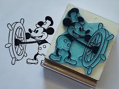 Steamboat Willie Mickey Mouse Rubber Stamp From Public Domain Image Amazing Fun! • $14.99