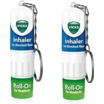 2X Vicks Roll-On Inhaler 2-In-1 Relief 1.5 Ml Unblocks Nose Relief Headache • $11.50