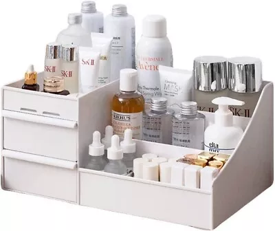 Make Up Organiser Cosmetic Holder With Drawers Storage Box For Desktop Bathroom • £9.99