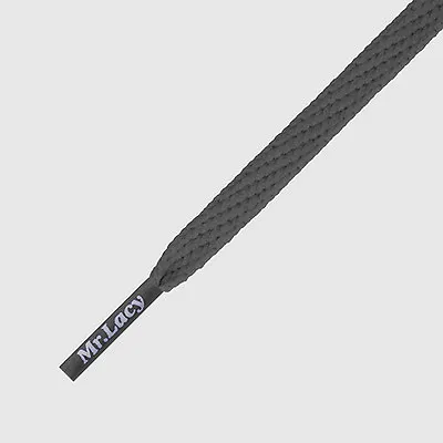 Laces Mr Lacy Skinnies Dark Grey Skinny Flat Shoelaces Slim Laces 6 Mm Wide • £9.48