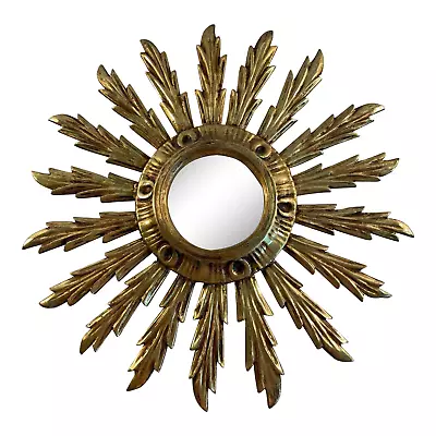 Vintage 1960s French Giltwood Sunburst Mirror • $895