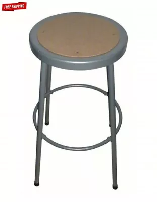 Round Stool  Lab Workshop  Tubular Steel  30  Height  14  Seat Diameter Masonite • $59.85